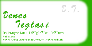 denes teglasi business card